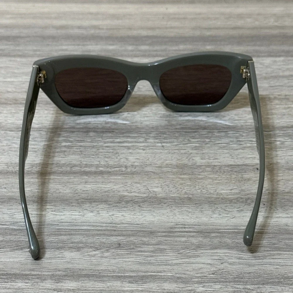 Claire Rose x Apercu Women Sunglasses Rio First Edition Grey Olive Cat Eye Chic - Picture 4 of 8